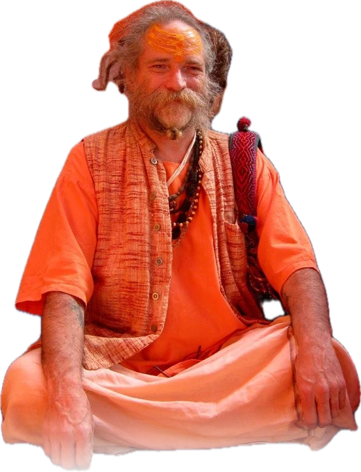 Goa Gil seated in the temple