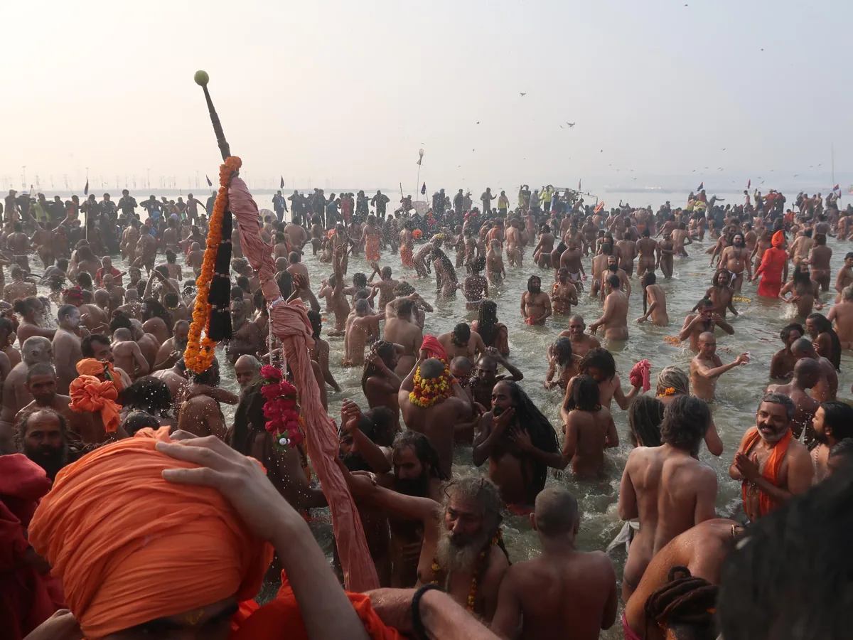Bathing in the Ganga at the Kumbh Mela, Prayagraj 2019